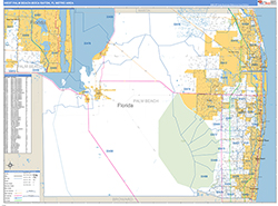West Palm Beach-Boca Raton Metro Area Wall Map Basic Style 2026